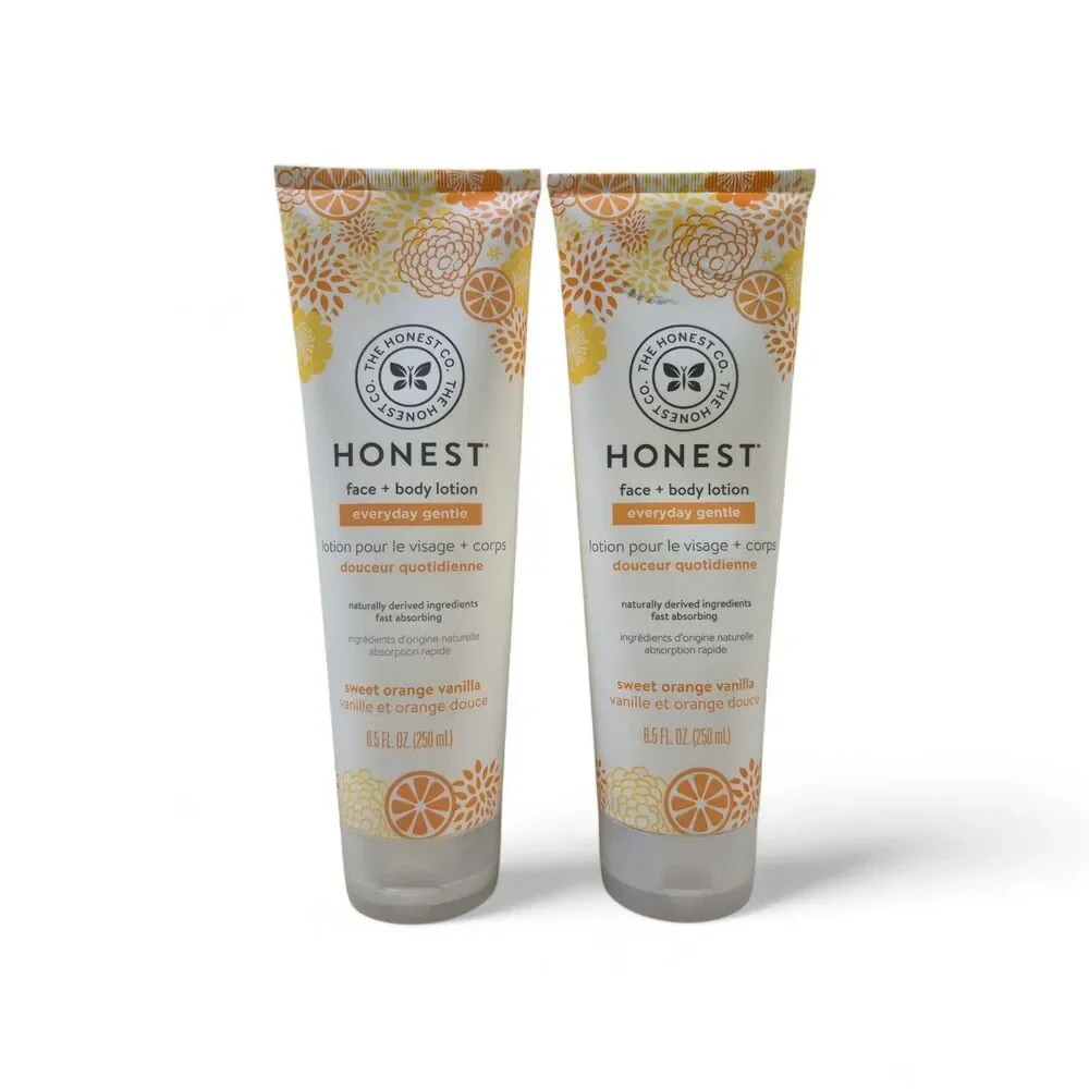 2 The Honest Company Hydrating Face + Body Lotion  Citrus Vanilla Refresh, 8.5oz